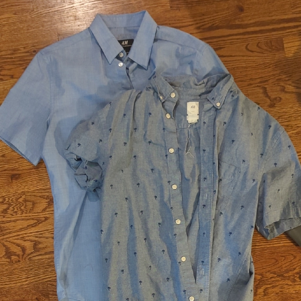 Men's Blue Short Sleeve Shirt